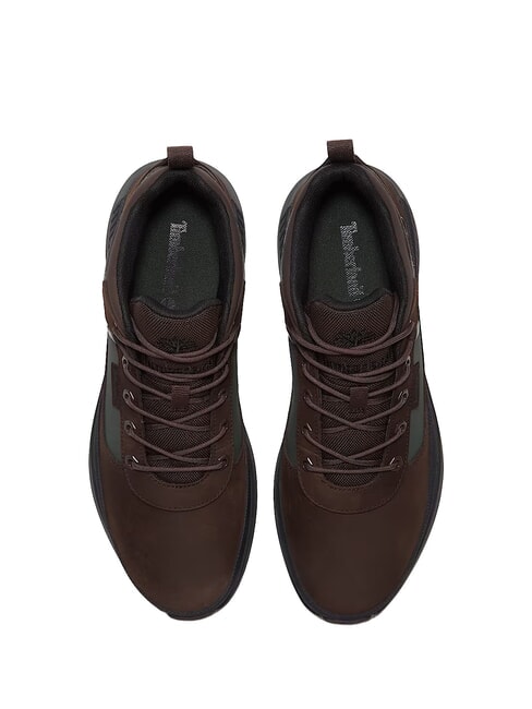 FIELD TREKKER Turnschuhe dunkelbraunes Nubukleder, dunkelgr&uuml;n - Herrenschuhe