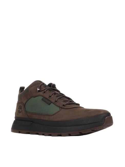 FIELD TREKKER Turnschuhe dunkelbraunes Nubukleder, dunkelgr&uuml;n - Herrenschuhe