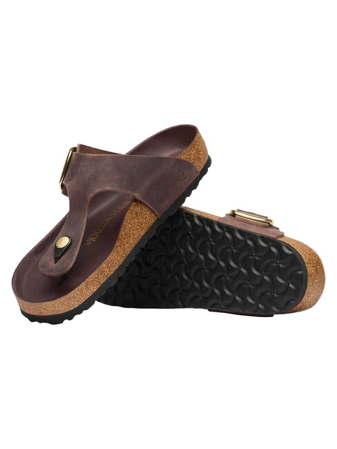 GIZEH BIG BUCKLE HEX Lederpantoffel-Sandale habana - Damenschuhe