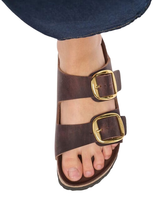 ARIZONA BIG BUCKLE HEX Pantoffelsandalen aus ge&ouml;ltem Leder habana - Damenschuhe