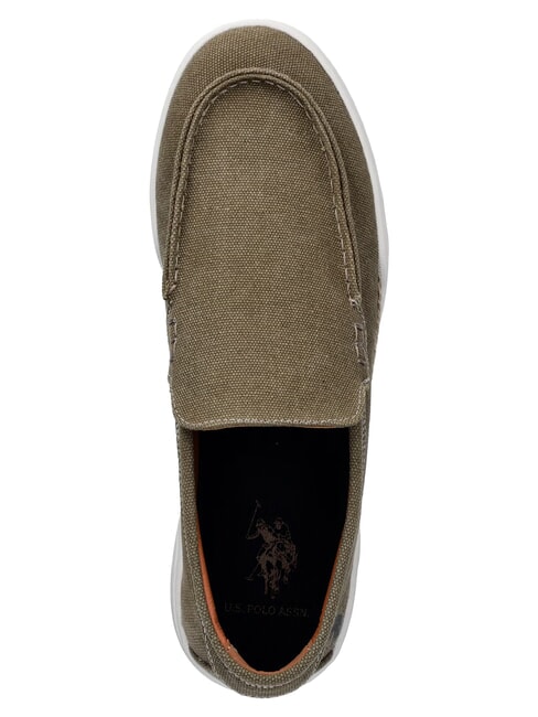 ALONSO Mokassins aus Canvas Dunkelolivgr&uuml;n - Herrenschuhe