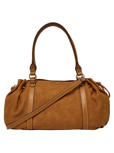 GINESA Schultertasche mit Schultergurt Kamel - Damentaschen