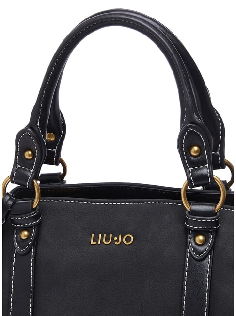 GINESA Schultertasche mit Schultergurt SCHWARZ - Damentaschen