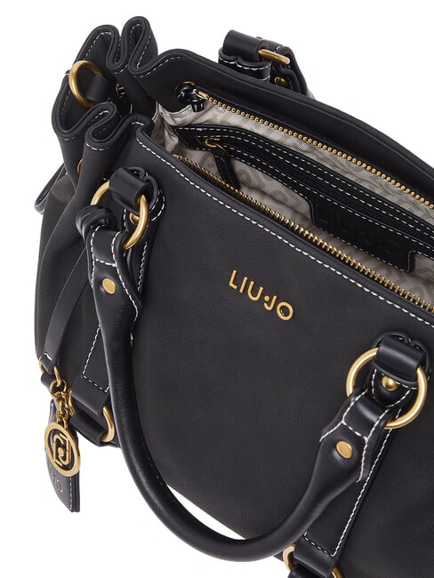 GINESA Schultertasche mit Schultergurt SCHWARZ - Damentaschen