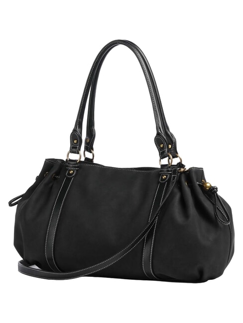 GINESA Schultertasche mit Schultergurt SCHWARZ - Damentaschen