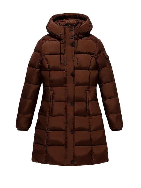 LADY LONG HUNTER Lange Daunenjacke Kaffee - Daunenjacken f&uuml;r Damen
