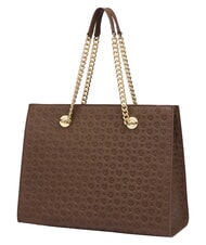 POLLINI HERITAGE Einkaufstasche aus Leder braun / creme - Damentaschen - 3