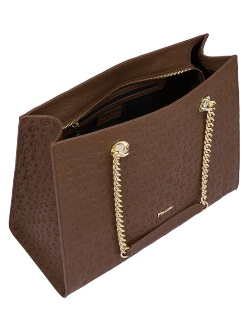 HERITAGE Einkaufstasche aus Leder braun / creme - Damentaschen