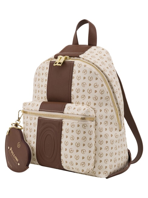 HERITAGE Rucksack mit Vordertasche und Schl&uuml;sselring braunes Elfenbein - Damentaschen