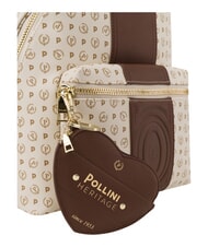POLLINI HERITAGE Rucksack mit Vordertasche und Schl&uuml;sselring braunes Elfenbein - Damentaschen - 5