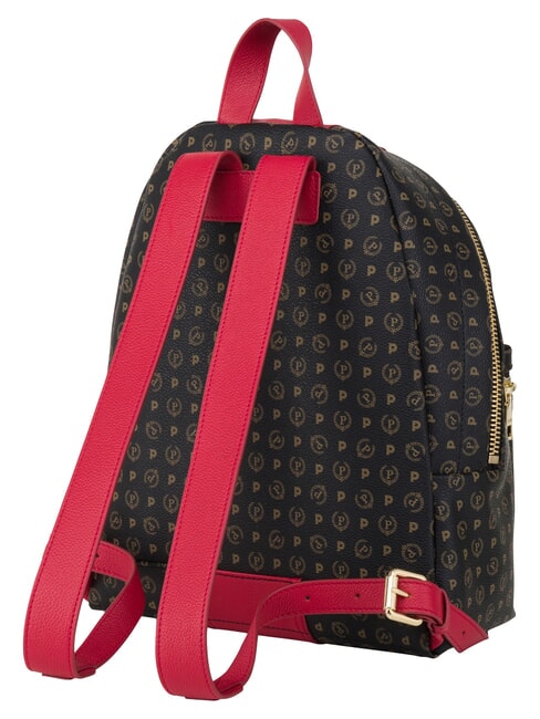 HERITAGE Rucksack mit Vordertasche und Schl&uuml;sselring schwarz rot - Damentaschen