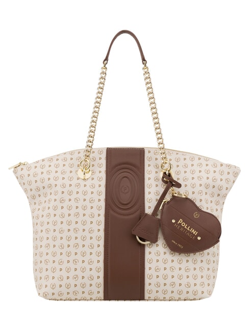 HERITAGE Schultertasche mit Schl&uuml;sselring braunes Elfenbein - Damentaschen