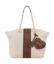 POLLINI HERITAGE Schultertasche mit Schl&uuml;sselring braunes Elfenbein - Damentaschen - 5