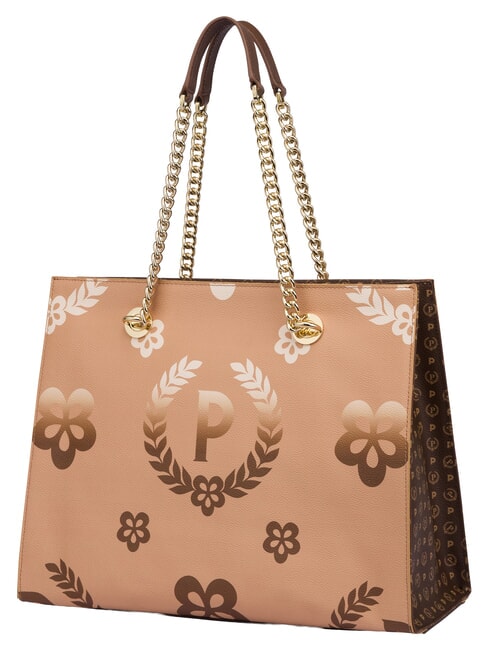 HERITAGE Einkaufstasche mit Allover-Print braun / creme - Damentaschen