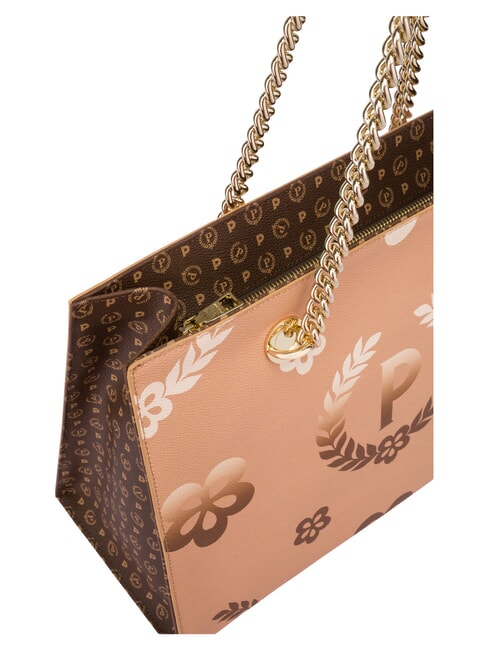 HERITAGE Einkaufstasche mit Allover-Print braun / creme - Damentaschen
