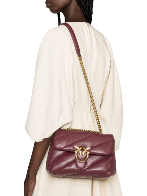 CLASSIC LOVE PUFF Tasche aus Nappaleder intensives Johannisbeer-Antikgold - Damentaschen
