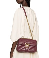 PINKO CLASSIC LOVE PUFF Tasche aus Nappaleder intensives Johannisbeer-Antikgold - Damentaschen - 5