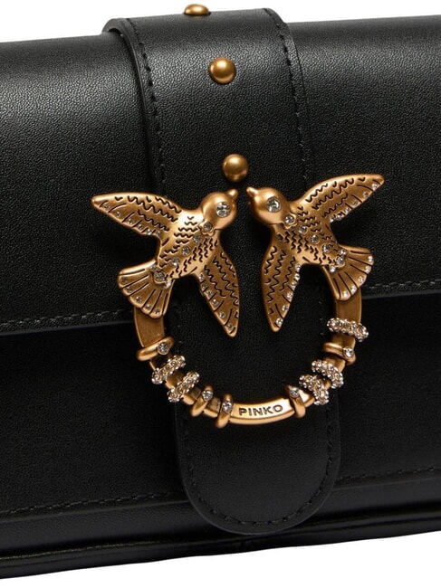 LOVE POCKET Mini-Schultertasche schwarz-antikgold - Damentaschen