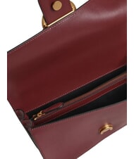 PINKO LOVE ONE CLASSIC Umh&auml;ngetasche aus Leder mit &Uuml;berschlag intensives Johannisbeer-Antikgold - Damentaschen - 4