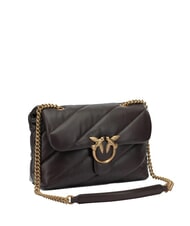PINKO CLASSIC LOVE PUFF Tasche aus Nappaleder Marascabraun-Antikgold - Damentaschen - 2