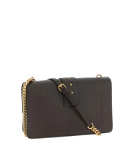 PINKO LOVE ONE CLASSIC Umh&auml;ngetasche aus Leder mit &Uuml;berschlag Marascabraun-Antikgold - Damentaschen - 2