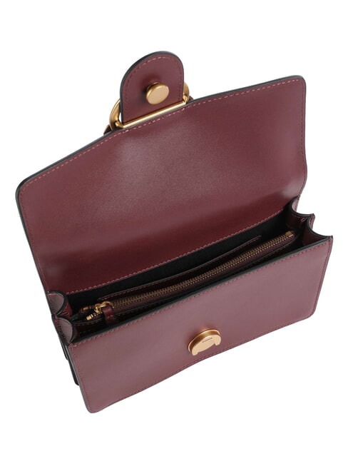 LOVE ONE CLASSIC Mini-Umh&auml;ngetasche aus Leder intensives Johannisbeer-Antikgold - Damentaschen
