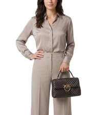 PINKO CLASSIC LADY LOVE BAG Chevron-Tasche Marascabraun-Antikgold - Damentaschen - 2