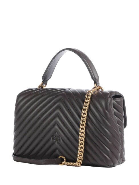CLASSIC LADY LOVE BAG Chevron-Tasche Marascabraun-Antikgold - Damentaschen