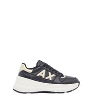 ARMANI EXCHANGE NIKY Turnschuhe Schwarz + Hellgold - Damenschuhe - 2