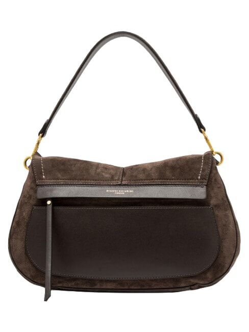 HELENA ROUND Schultertasche aus Leder Mokka - Damentaschen