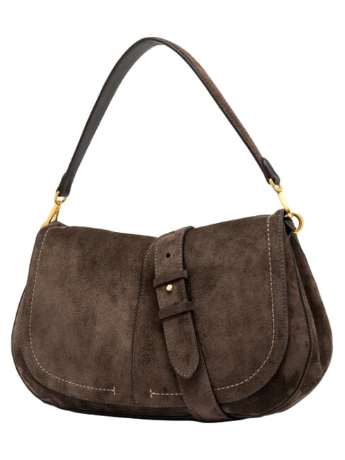 HELENA ROUND Schultertasche aus Leder Mokka - Damentaschen