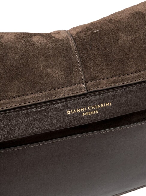 HELENA ROUND Schultertasche aus Leder Mokka - Damentaschen