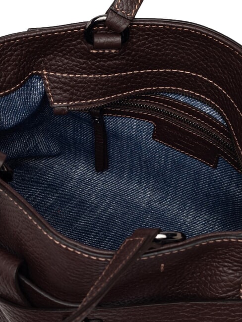 MIRANDA Lederhandtasche mit Schulterriemen ausgedr&uuml;ckt - Damentaschen