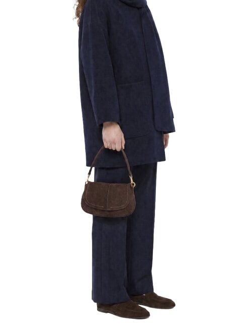HELENA ROUND Schultertasche aus Leder Mokka - Damentaschen