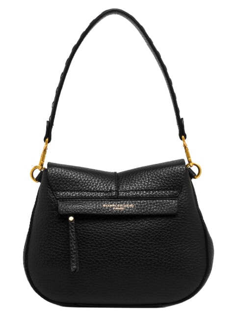 HELENA ROUND Schultertasche aus Leder mit Schulterriemen Schwarz - Damentaschen