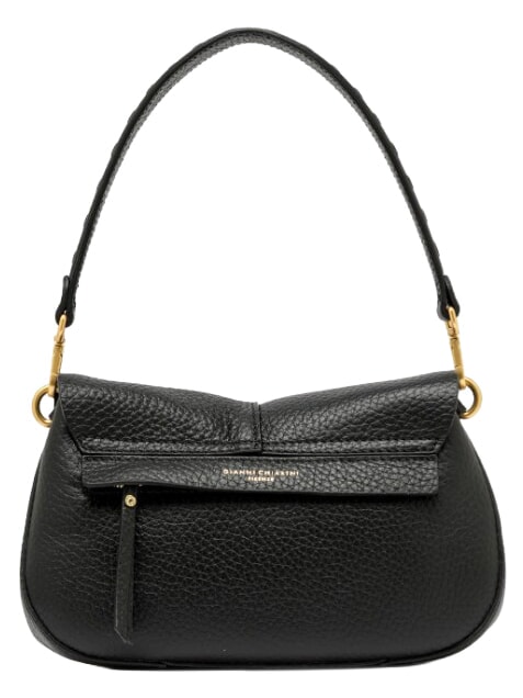 HELENA ROUND Schultertasche aus Leder mit Schulterriemen Schwarz - Damentaschen