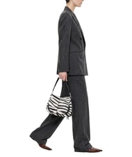 GIANNI CHIARINI HELENA ROUND Schultertasche aus Leder mit Schulterriemen schwarz-wei&szlig;es Zebra - Damentaschen - 2