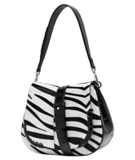 GIANNI CHIARINI HELENA ROUND Schultertasche aus Leder mit Schulterriemen schwarz-wei&szlig;es Zebra - Damentaschen - 4