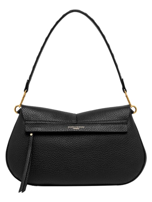HELENA ROUND Schultertasche aus Leder mit Schulterriemen Schwarz - Damentaschen