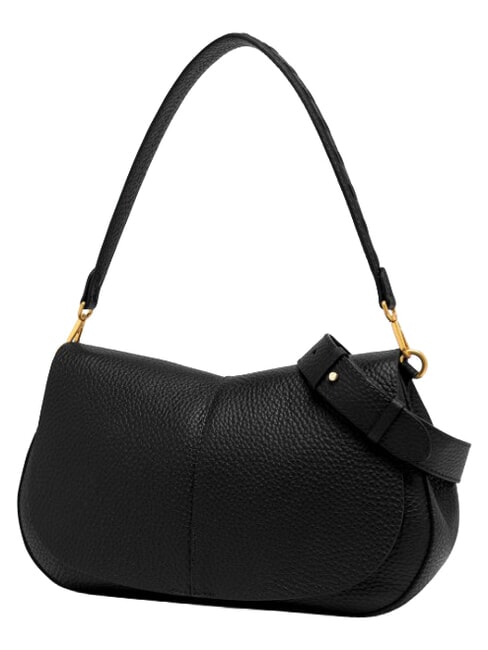 HELENA ROUND Schultertasche aus Leder mit Schulterriemen Schwarz - Damentaschen