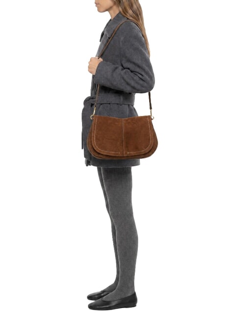 HELENA ROUND Schultertasche aus Leder Cognac - Damentaschen