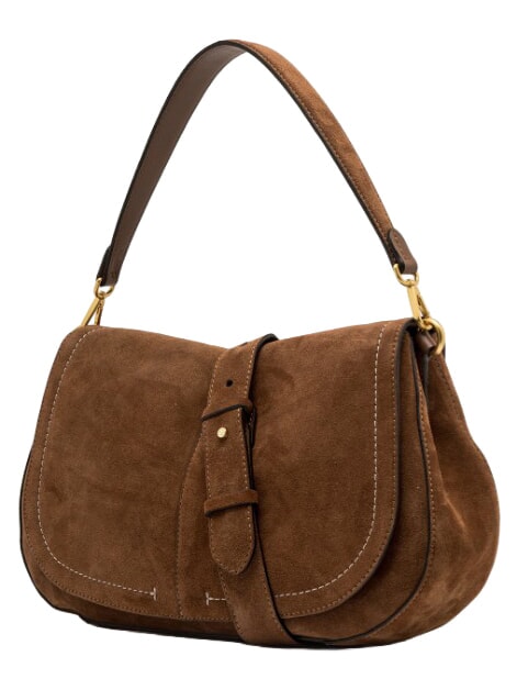 HELENA ROUND Schultertasche aus Leder Cognac - Damentaschen