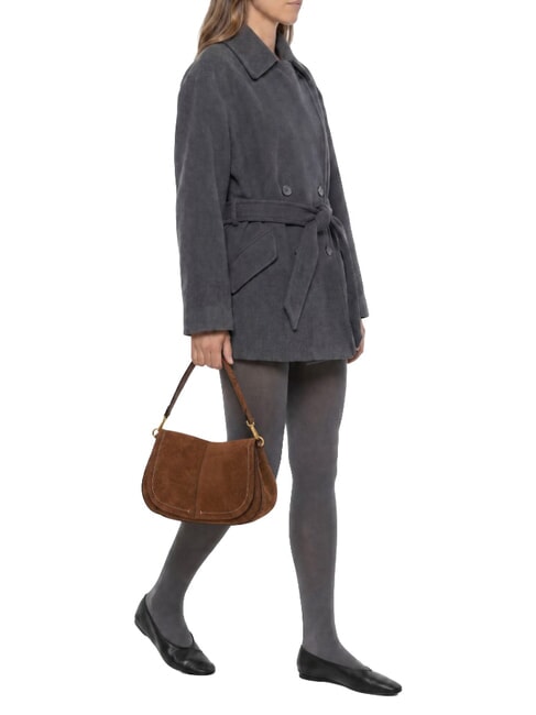 HELENA ROUND Schultertasche aus Leder Cognac - Damentaschen
