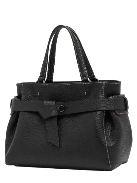 MIRANDA Lederhandtasche mit Schulterriemen Schwarz - Damentaschen