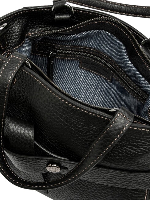 MIRANDA Lederhandtasche mit Schulterriemen Schwarz - Damentaschen