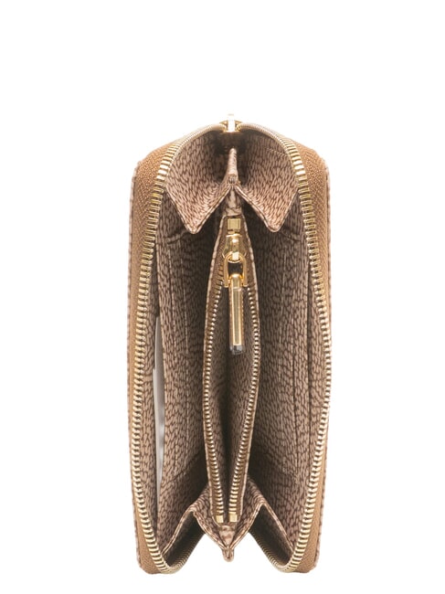 B-CLUB Gro&szlig;e Geldb&ouml;rse mit Rei&szlig;verschluss Beige - Brieftaschen Damen