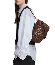 LOVE MOSCHINO EMBOSSED QUILTED Schultertasche mit Schultergurt braun - Damentaschen - 2