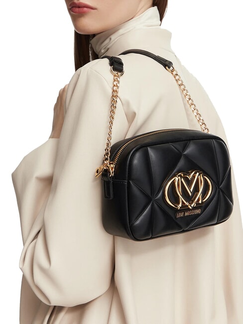 EMBOSSED QUILTED Mini-Stepptasche Schwarz - Damentaschen