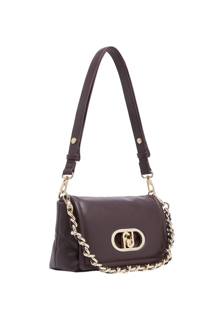 LAPUFFY Schultertasche mit Schultergurt rote Aubergine - Damentaschen