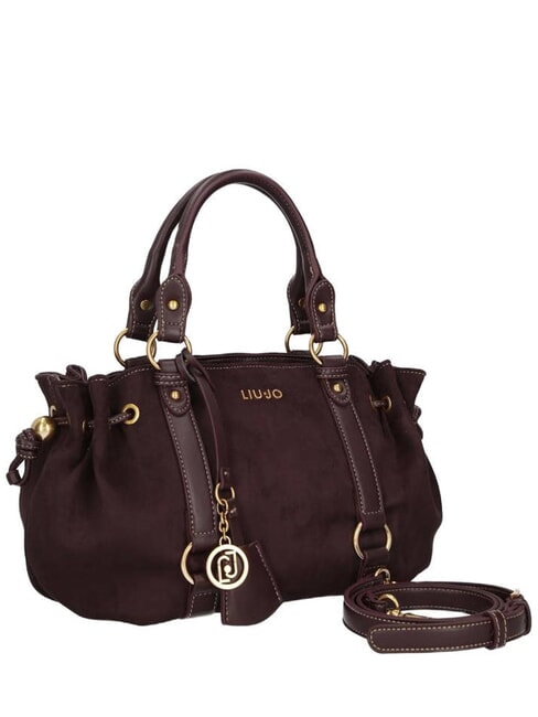 GINESA Handtasche mit Schulterriemen rote Aubergine - Damentaschen